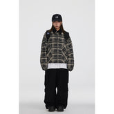 Unisex Jacket Vintage Plaid Coat Men's and Women's Loose Cargo Jacket